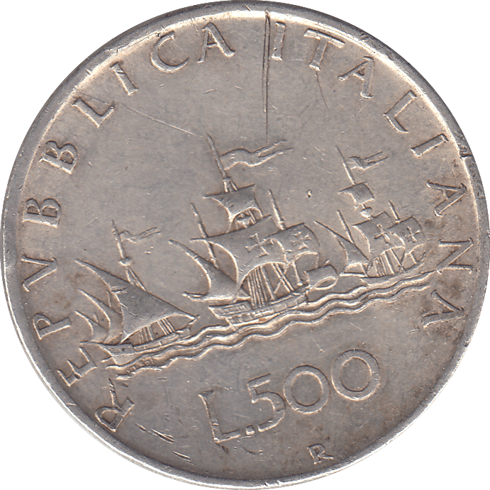 1958 SILVER 500 LIRA ITALY - SILVER WORLD COINS - Cambridgeshire Coins