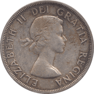 1958 SILVER CANADIAN $1 - SILVER WORLD COINS - Cambridgeshire Coins