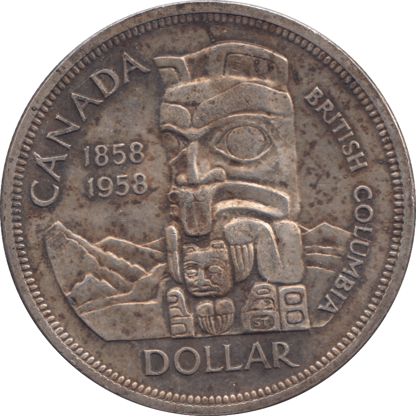 1958 SILVER CANADIAN $1 - SILVER WORLD COINS - Cambridgeshire Coins
