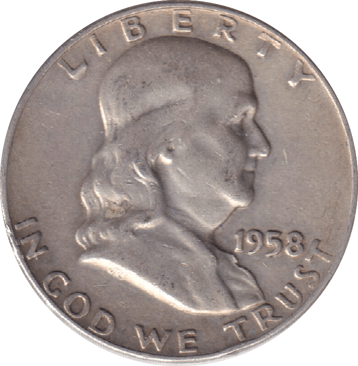 1958 SILVER HALF DOLLAR USA - SILVER WORLD COINS - Cambridgeshire Coins