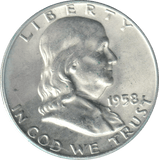 1958 SILVER HALF DOLLAR - WORLD COINS - Cambridgeshire Coins