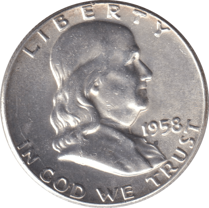 1958 SILVER HALF DOLLAR - WORLD COINS - Cambridgeshire Coins