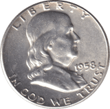 1958 SILVER HALF DOLLAR - WORLD COINS - Cambridgeshire Coins