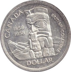 1958 SILVER ONE DOLLAR CANADA - SILVER WORLD COINS - Cambridgeshire Coins
