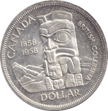 1958 SILVER ONE DOLLAR CANADA - SILVER WORLD COINS - Cambridgeshire Coins