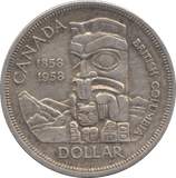 1958 SILVER ONE DOLLAR CANADA - SILVER WORLD COINS - Cambridgeshire Coins