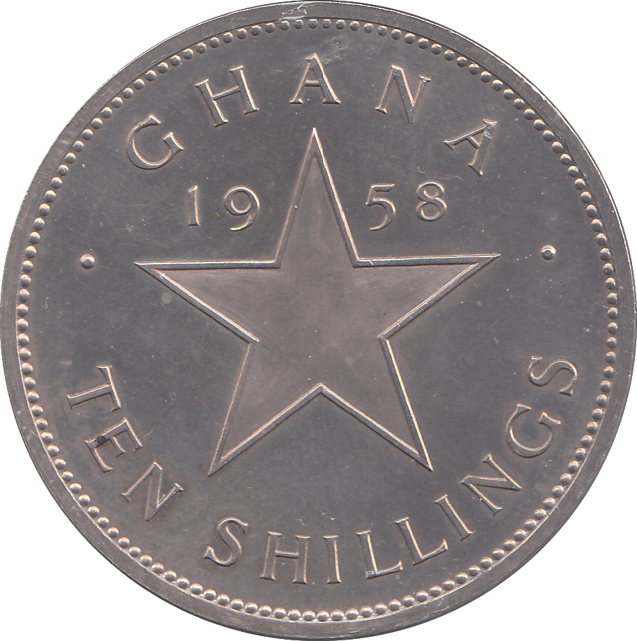 1958 SILVER PROOF 10 SHILLINGS GHANA - SILVER WORLD COINS - Cambridgeshire Coins