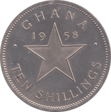 1958 SILVER PROOF 10 SHILLINGS GHANA - SILVER WORLD COINS - Cambridgeshire Coins