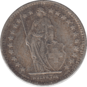 1958 SILVER SWITZERLAND HALF FRANC - SILVER WORLD COINS - Cambridgeshire Coins