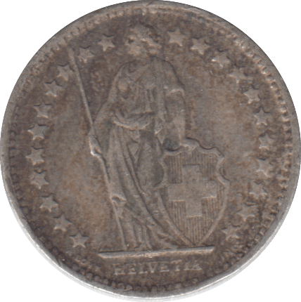 1958 SILVER SWITZERLAND HALF FRANC - SILVER WORLD COINS - Cambridgeshire Coins