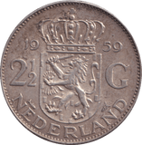 1959 2 1/2 GULDEN NETHERLANDS - SILVER WORLD COINS - Cambridgeshire Coins