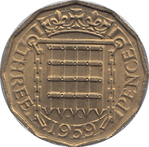 1959 BRASS THREEPENCE ( UNC ) - THREEPENCE - Cambridgeshire Coins