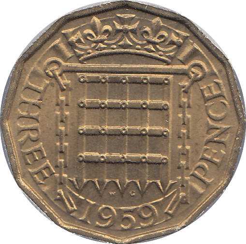 1959 BRASS THREEPENCE ( UNC ) - THREEPENCE - Cambridgeshire Coins