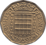 1959 BRASS THREEPENCE ( UNC ) - THREEPENCE - Cambridgeshire Coins