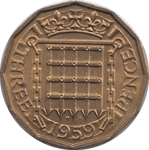 1959 BRASS THREEPENCE ( UNC ) - THREEPENCE - Cambridgeshire Coins
