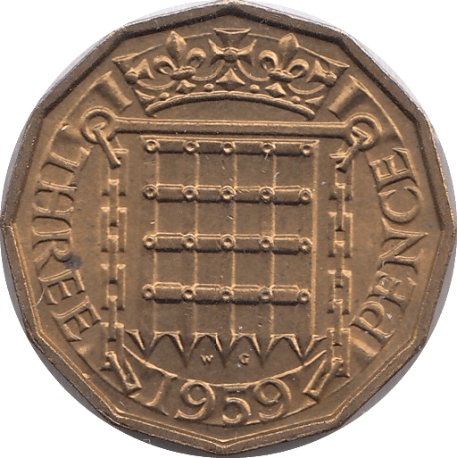 1959 BRASS THREEPENCE ( UNC ) - THREEPENCE - Cambridgeshire Coins