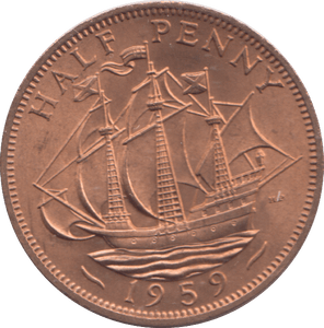 1959 HALF PENNY ( UNC ) - HALFPENNY - Cambridgeshire Coins