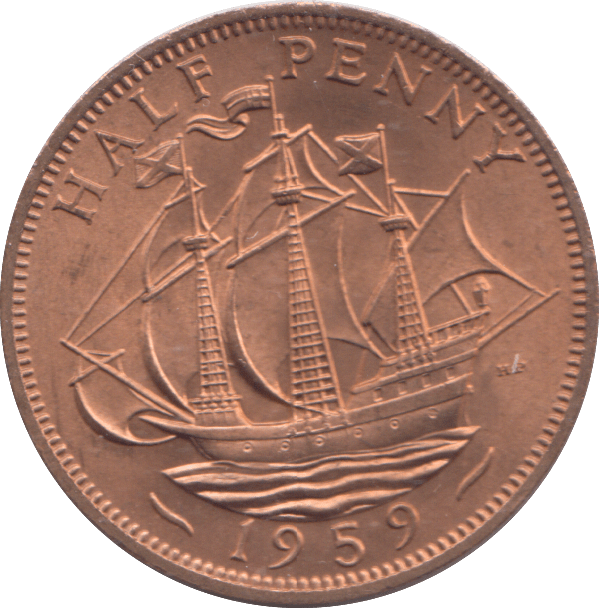 1959 HALF PENNY ( UNC ) - HALFPENNY - Cambridgeshire Coins