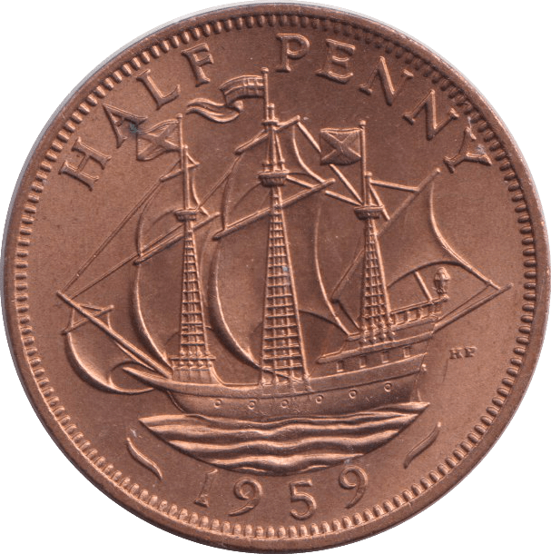 1959 HALFPENNY ( UNC ) - HALFPENNY - Cambridgeshire Coins
