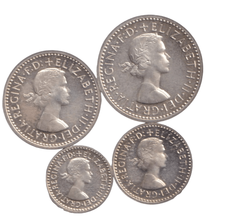 1959 MAUNDY SET ST GEORGE CHAPEL WINDSOR ELIZABETH II - Maundy Set - Cambridgeshire Coins