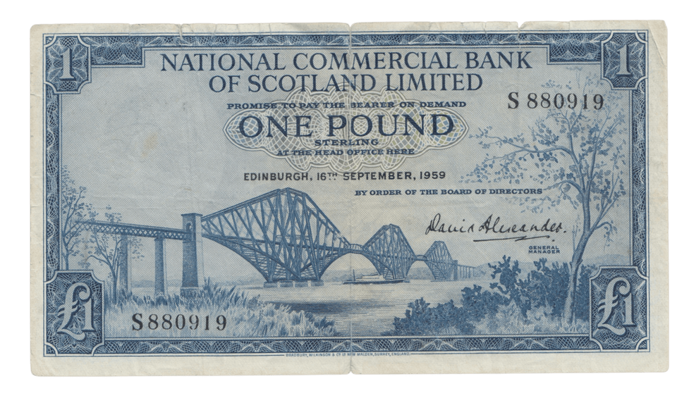 1959 £1 NATIONAL COMMERCIAL BANK SCOTLAND LIMITED SCOT REF 83 - £1 BANKNOTE - Cambridgeshire Coins