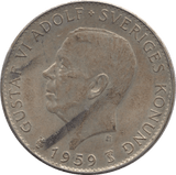 1959 SILVER 5 KRONER SWEDEN - SILVER WORLD COINS - Cambridgeshire Coins