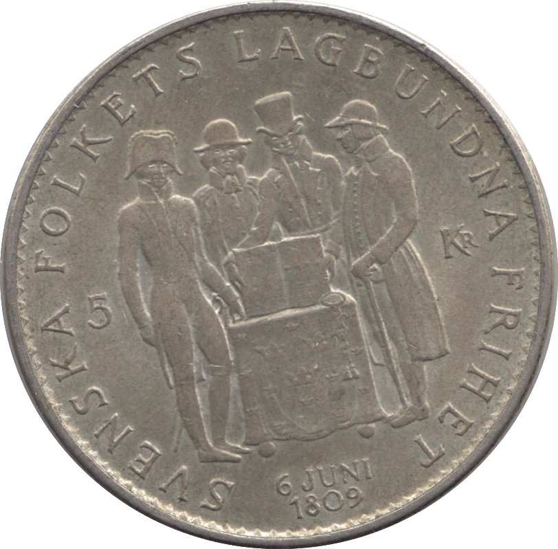 1959 SILVER 5 KRONER SWEDEN - SILVER WORLD COINS - Cambridgeshire Coins