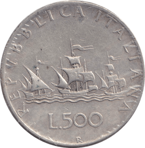1959 SILVER 500 LIRA ITALY - SILVER WORLD COINS - Cambridgeshire Coins