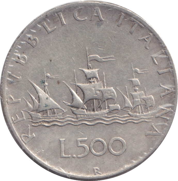 1959 SILVER 500 LIRA ITALY - SILVER WORLD COINS - Cambridgeshire Coins