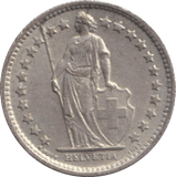 1959 SILVER HALF FRANC SWITZERLAND - SILVER WORLD COINS - Cambridgeshire Coins