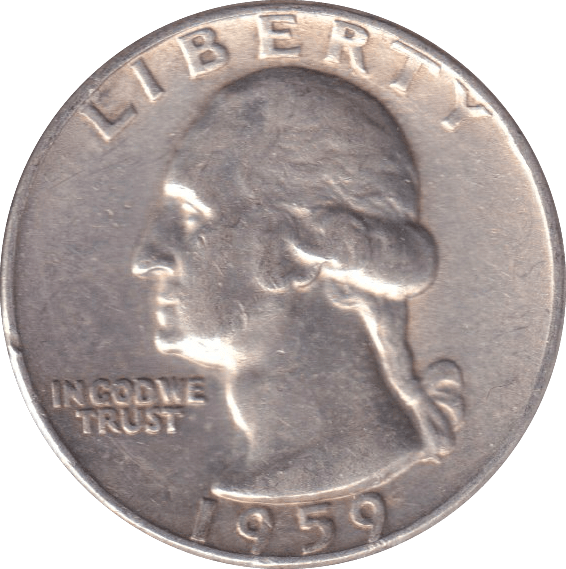 1959 SILVER QUARTER DOLLAR USA - SILVER WORLD COINS - Cambridgeshire Coins