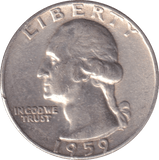 1959 SILVER QUARTER DOLLAR USA - SILVER WORLD COINS - Cambridgeshire Coins