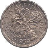 1959 SIXPENCE ( UNC ) - SIXPENCE - Cambridgeshire Coins