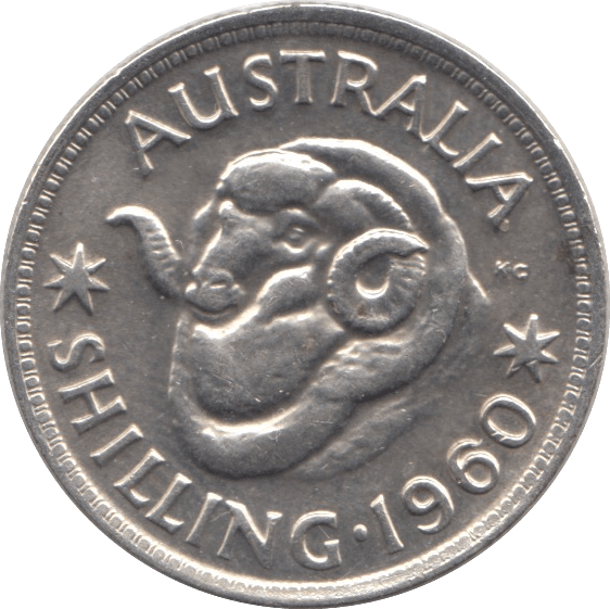 1960 AUSTRALIAN SILVER SHILLING - SILVER WORLD COINS - Cambridgeshire Coins