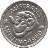 1960 AUSTRALIAN SILVER SHILLING - SILVER WORLD COINS - Cambridgeshire Coins