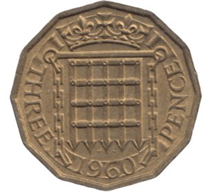 1960 BRASS THREEPENCE ( BU ) - THREEPENCE - Cambridgeshire Coins