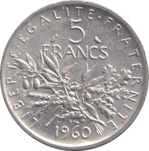1960 FRANCE 5 FRANC - WORLD COINS - Cambridgeshire Coins