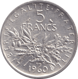 1960 FRANCE 5 FRANC - WORLD COINS - Cambridgeshire Coins