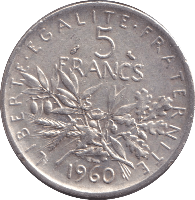 1960 FRANCE 5 FRANC - WORLD COINS - Cambridgeshire Coins