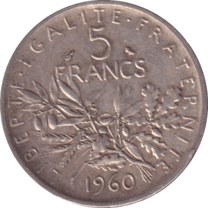 1960 FRANCE 5 FRANC - WORLD COINS - Cambridgeshire Coins