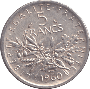 1960 FRANCE 5 FRANC - WORLD COINS - Cambridgeshire Coins