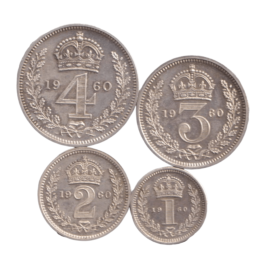 1960 MAUNDY SET WESTMINSTER ABBEY ELIZABETH II - Maundy Set - Cambridgeshire Coins