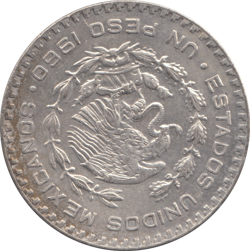 1960 MEXICO 1 PESOS - WOLRD SILVER COINS - Cambridgeshire Coins