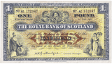 1960 ONE POUND SCOTTISH BANKNOTE ROYAL BANK OF SCOTLAND REF SCOT-88 - WORLD BANKNOTES - Cambridgeshire Coins