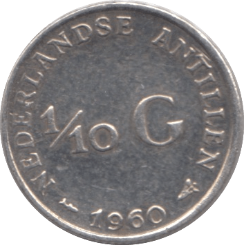 1960 SILVER 1/10 GULDEN NETHERLANDS - SILVER WORLD COINS - Cambridgeshire Coins
