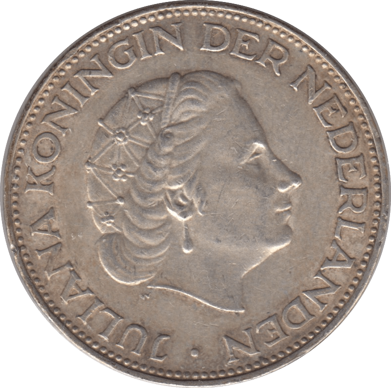 1960 SILVER 2 1/2 GULDEN NETHERLANDS - SILVER WORLD COINS - Cambridgeshire Coins