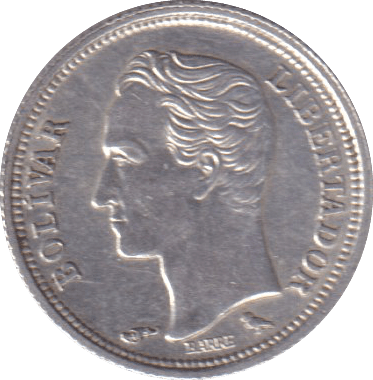 1960 SILVER 25 CENTIMOS VENEZUELA - SILVER WORLD COINS - Cambridgeshire Coins