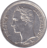 1960 SILVER 25 CENTIMOS VENEZUELA - SILVER WORLD COINS - Cambridgeshire Coins