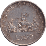 1960 SILVER 500 LIRA ITALY - SILVER WORLD COINS - Cambridgeshire Coins