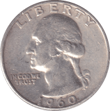 1960 SILVER QUARTER DOLLAR USA - SILVER WORLD COINS - Cambridgeshire Coins